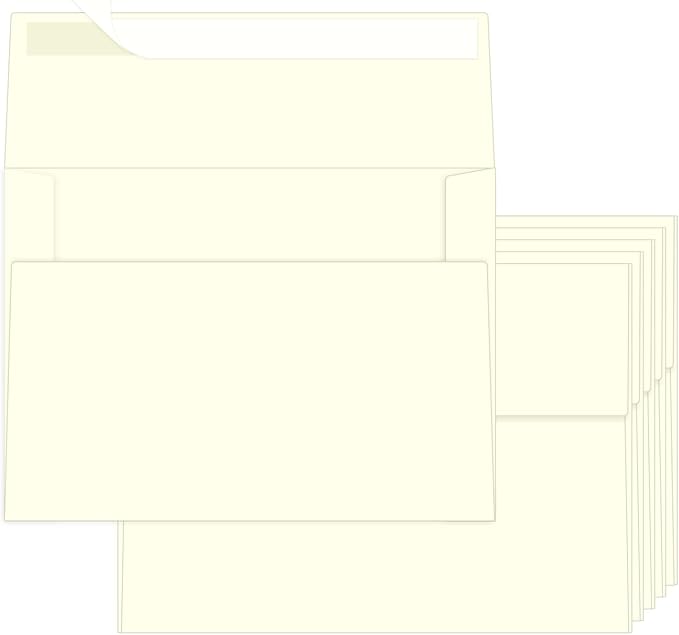 A2 Cream Envelopes 100 Pack 4.375x5.75 Invitation Envelopes Self Seal for Wedding Birthday Party Baby Shower Thank You Notes, Greeting Cards (cream)