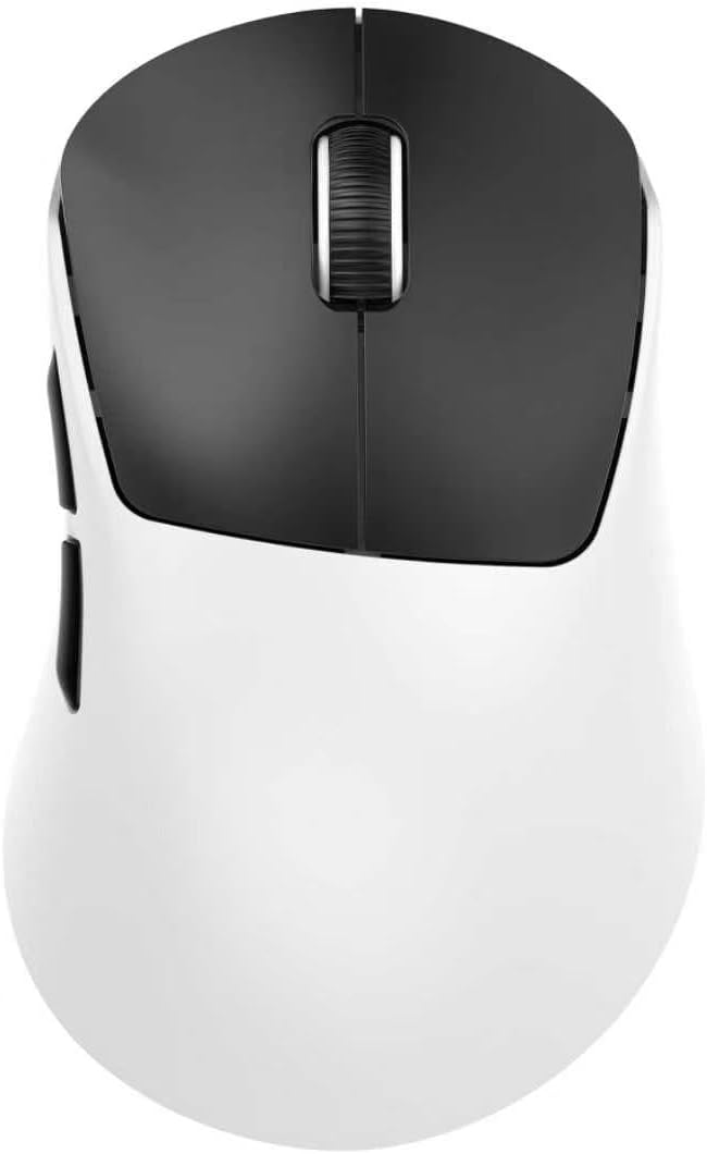 hunart H6 49g Wireless Mouse, Bluetooth & 2.4GHz, Rechargeable, Black＆White | Silent Clicks, USB-C Charging, Two Ways to Connect, Lightweight Right-Hand Ergonomic Comfort, For Laptop, Computer, Mac