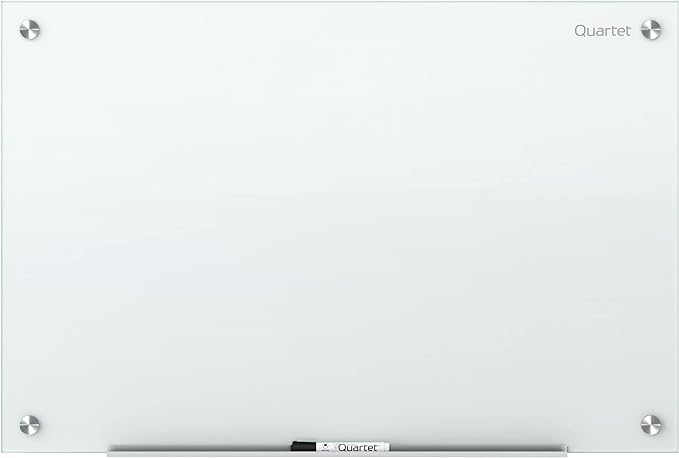 Quartet Dry Erase Board, Glass Whiteboard 96"W x 48"H, Non-Magnetic, Infinity, White (G9648NMW)