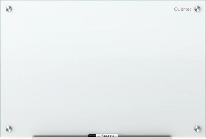 Quartet Dry Erase Board, Glass Whiteboard 96"W x 48"H, Non-Magnetic, Infinity, White (G9648NMW)