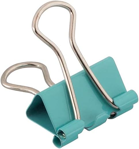 JAM PAPER Colorful Binder Clips - Small - 3/4 Inch (19 mm) - Teal Binderclips - 25/Pack