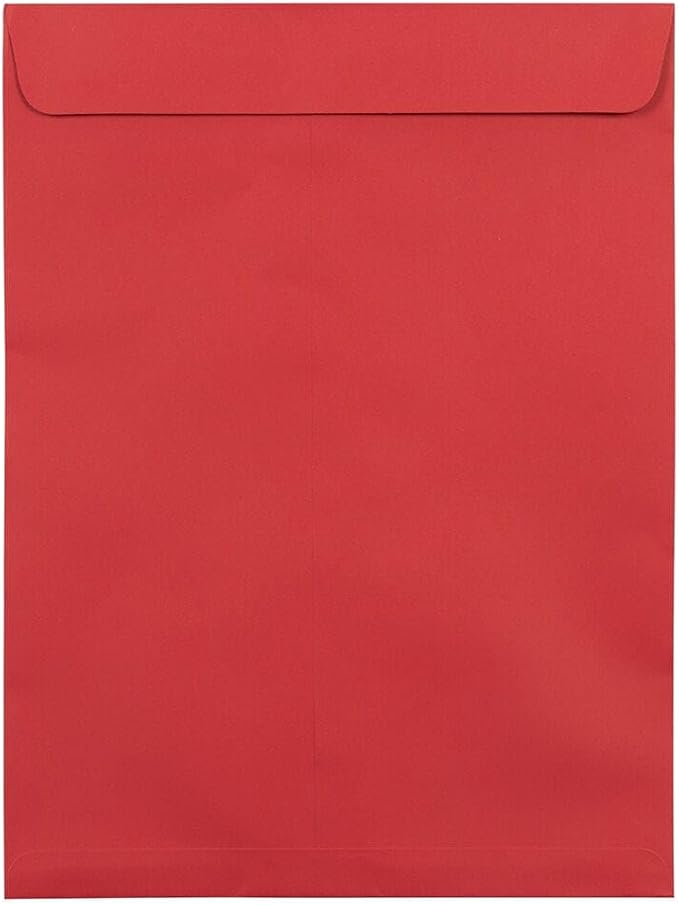 LUXPaper 9 x 12 Open End Envelopes | Peel & Press | Ruby Red | 80lb. Text | 50 Qty