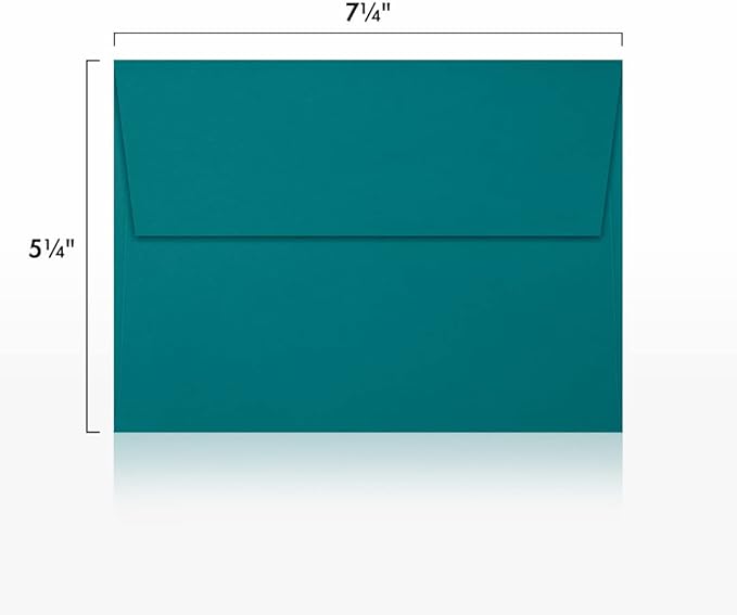 LUXPaper A7 Invitation Envelopes | Peel & Press | 5 1/4" x 7 1/4" | Teal | 80lb. Text | 50 Qty