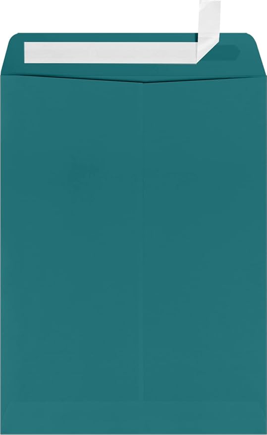 LUXPaper 9 x 12 Open End Envelopes | Peel & Press | Teal | 80lb. Text | 1,000 Qty