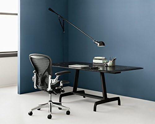 Herman Miller Classic Aeron Task Chair: Tilt Limiter w/Seat Angle Adj - Lumbar Pad - Fully Adj Vinyl Arms - Standard Carpet Casters