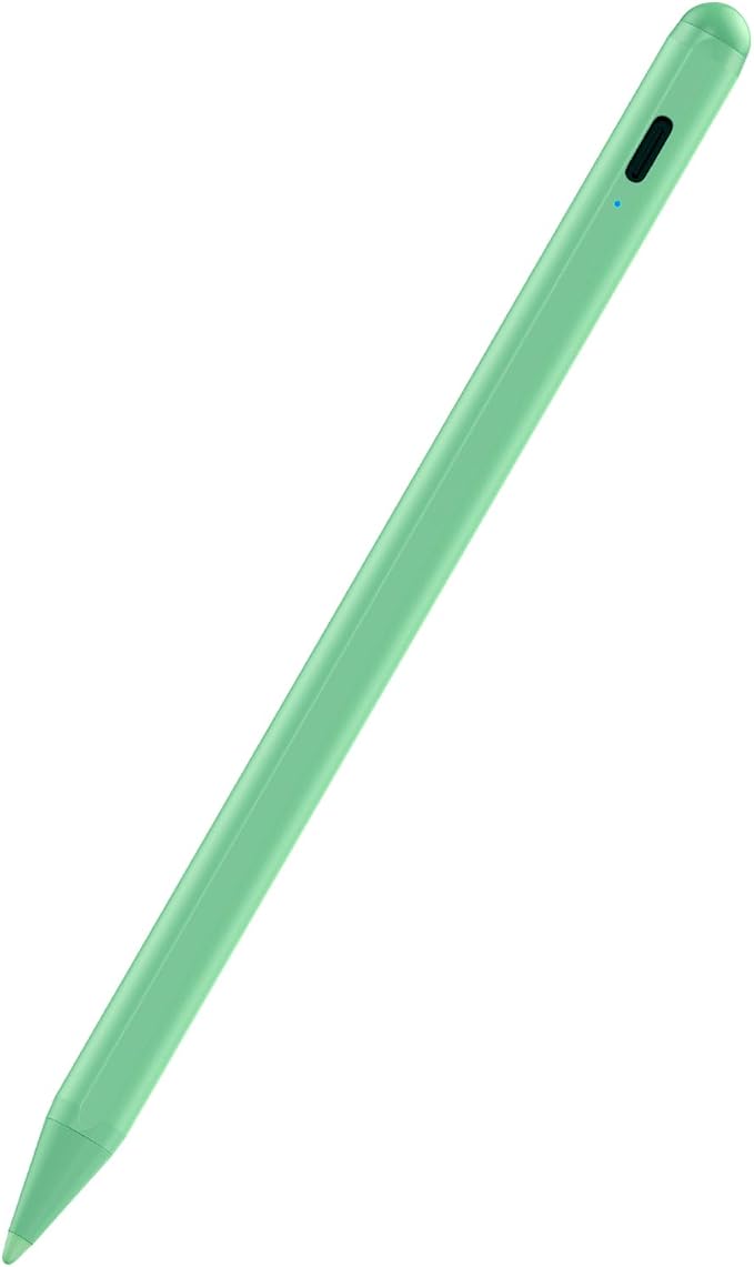 Stylus Pen for iPad 6-11th Gen 2X Fast Charge, Palm Rejection-Green | Tilt Sensitivity, USB-C Charge, Compatible with 2018-2026 Apple Pencil iPad Pro 11/12.9/13, Air 3/4/5/M2/M3/M4, mini 5/6/7
