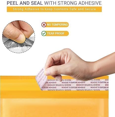Kraft Bubble Mailers 8.5x14.5, Self Seal Padded Envelopes #3, 200 Pack | Fits Books & Magazines, No Tape Needed, Cushioned Protection, Tear-Resistant Yellow Kraft, Made in USA