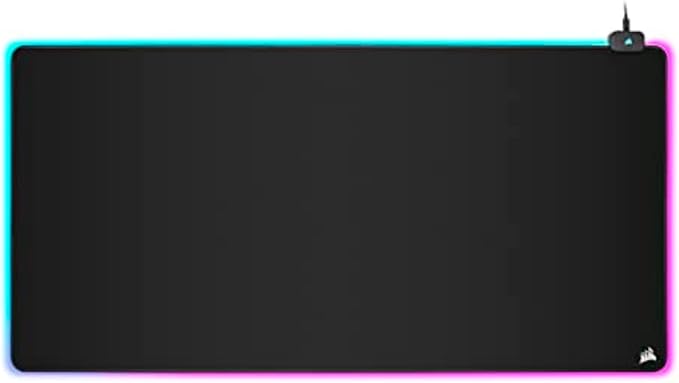 Corsair MM700 RGB Extended 3XL Cloth Gaming Mouse Pad/Desk Mat - Massive 1,220mm x 610mm (48” x 24”) Cloth Surface, 360° Three-Zone RGB Lighting, Two USB Ports - Black