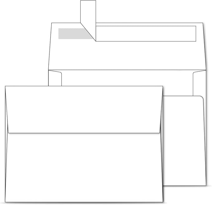 Ohuhu A7 Printable White 5x7 Self-Seal Envelopes 1000-Pack | Bulk A7 5.25 x 7.25 Inches Envelopes for 5x7 Cards Christmas Cards Wedding Invitations, Photos, Graduation, Baby Shower