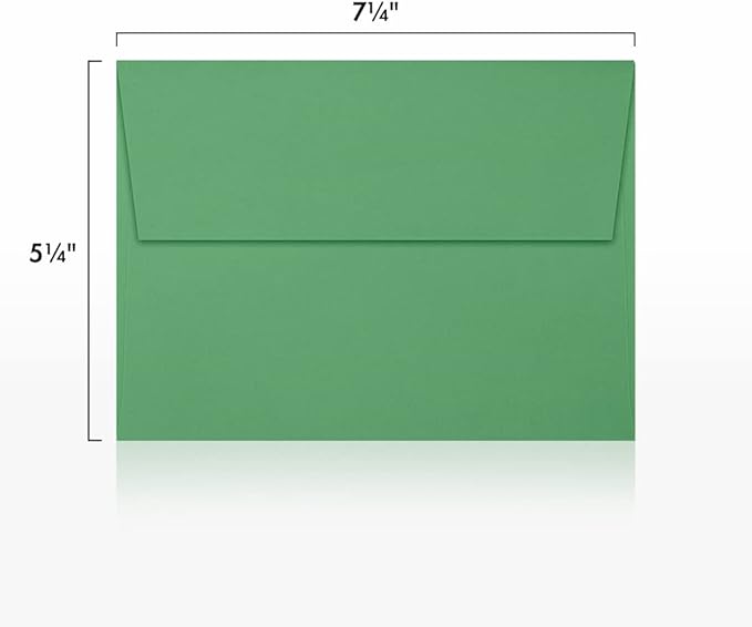 LUXPaper A7 Invitation Envelopes | Peel & Press | 5 1/4" x 7 1/4" | Holiday Green | 80lb. Text | 50 Qty