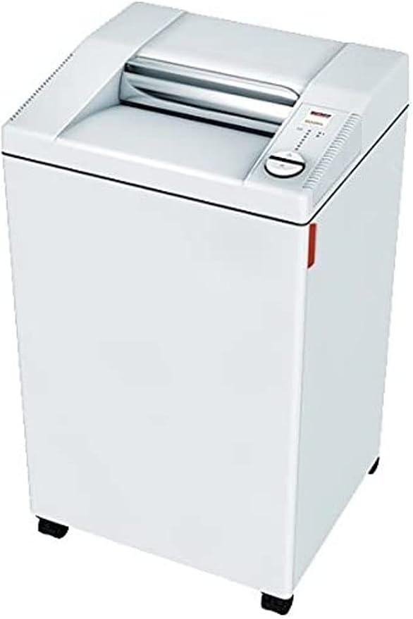 MBM DSH0316L Destroyit 3104 P-5 Strip-Cut Centralized Office Shredder, 3/32" x 5/8" Strip Width, 18 ft./min Shred Speed, 32 Gal. Shred Volume, 14-17 Sheet Capacity, 12" Feed Opening, 1 Horsepower