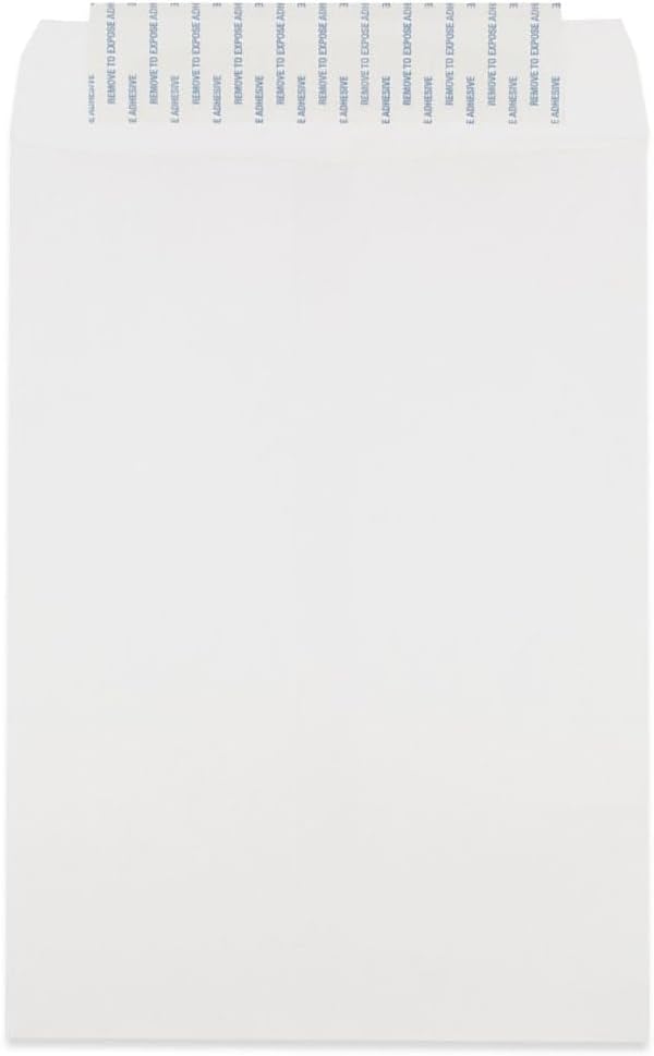 JAM PAPER 7 1/2 x 10 1/2 Open End Commercial Envelopes with Peel and Seal Closure - White - 25/Pack