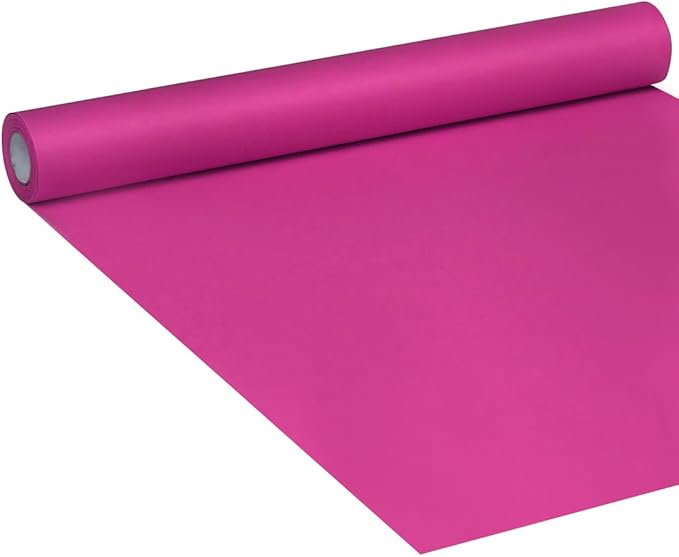 SMART&CASUAL 17.8" x 760" (63') Rose Red Kraft Craft Paper Roll for Gift Wrapping Bulletin Board Bouquet Flower Kids Art Packing Parcel Table Covering 80GSM 55LB (Rose Red, 17.8" x 63')
