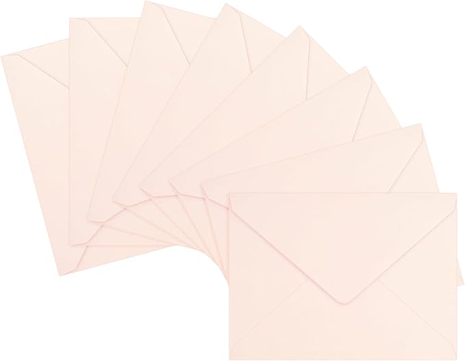 50 Pack A7 Envelopes, Blush Pink Greeting Card Envelopes Self Seal, 5.24 x 7.24 in Envelopes for Birthday Graduation Baby Shower Wedding Invitation Cards