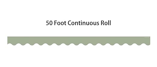 Teacher Created Resources Sage Green Scalloped Rolled Border Trim - 50ft - Decorate Bulletin Boards, Walls, Desks, Windows, Doors, Lockers, Schools, Classrooms, Homeschool & Offices