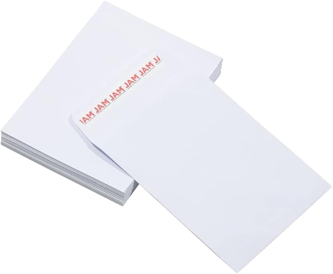 JAM PAPER 5 1/2 x 7 1/2 Open End Catalog Commercial Envelopes with Peel and Seal Closure - White - Bulk 250/Box