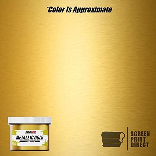 Rapid Cure® Screen Printing Ink Gold (8oz.) - Plastisol Ink for Screen Printing, Fast Curing Fabric Paint - Screen Print Direct®, USA Made