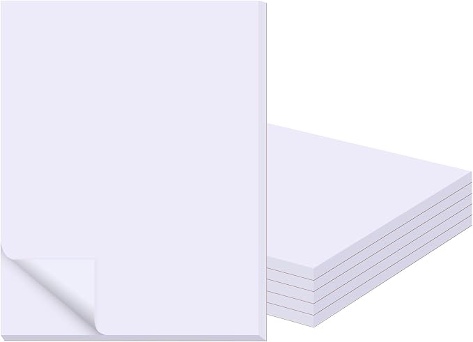 zmybcpack 6 Pack Blank White Memo Pads 8.5X11 Inch Unlined Note Pad Scratch Pads for Office, School, and Home Use (Each Pad 50 Sheets)