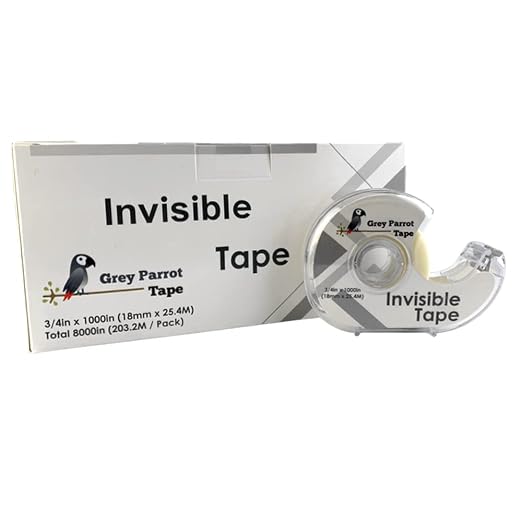 Greyparrot Office Tape Clear Refill Rolls + Dispenser(8 Pack),(3/4” X 1000in/pack). for Craft Jobs, Gift Wrapping, Office Work Glossy Finish, Refillable (8000 inch/Total(Matte)