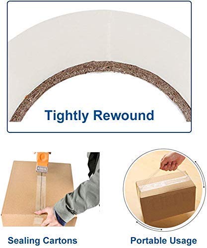 24 Rolls Clear Carton Shipping Box Sealing Packing Tape, 2" x 110 Yards 330' Ft, Heavy Duty Transparent Tape, Designed for Office, Home or Commercial Use (24 Rolls / 2" Wide (Clear))