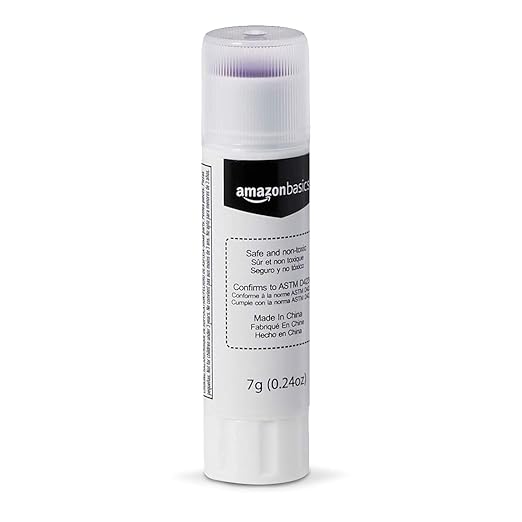 Amazon Basics Purple Washable School Glue Sticks for Classroom Supplies and Crafting, Dries Clear, 0.24-oz Stick, 30-Pack