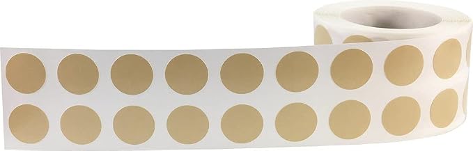Beige Color Coding Labels for Organizing Inventory 0.50 Inch Round Circle Dots 1,000 Total Adhesive Stickers On A Roll