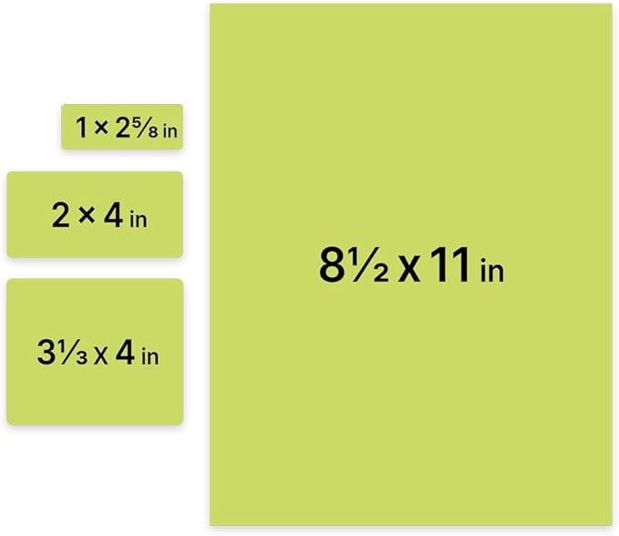 JAM PAPER Shipping & Mailing Address Labels - Multi Size Assortment - Lime Green - 370/Pack