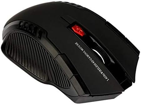 2.4GHz Wireless Optical Mouse Game Mice with USB Receiver Mause for PC Office Laptops (Black)