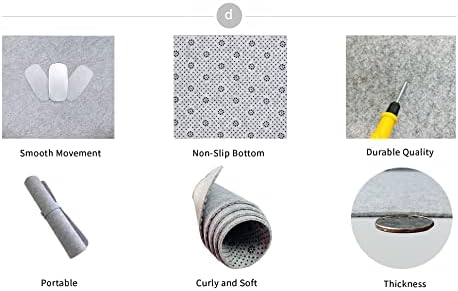 DAWNTREES Large Felt Desk Mat, 40''x16'' Full Felt Mouse Pad | Office Computer Desk Mat for Keyboard,100X40cm Desk Pad Protector (Light Grey)