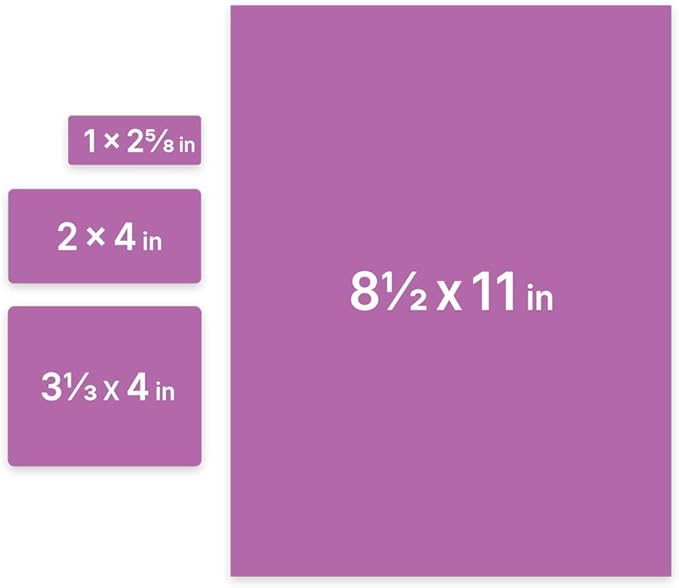 JAM PAPER Shipping & Mailing Address Labels - Multi Size Assortment - Purple - 370/Pack