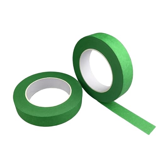 Green Masking Tape, 1 Inch x 55 Yards, 2 Rolls, Painters Tape for Painting, Home, Office, School Stationery, Arts, Crafts, Decoration