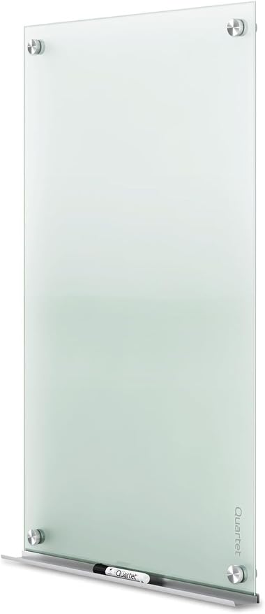 Quartet Whiteboard, Glass Dry Erase Board, Non-Magnetic, 36"W x 24"H, Infinity Frameless Mounting, Includes Dry Erase Marker, Frosted White (G3624F)