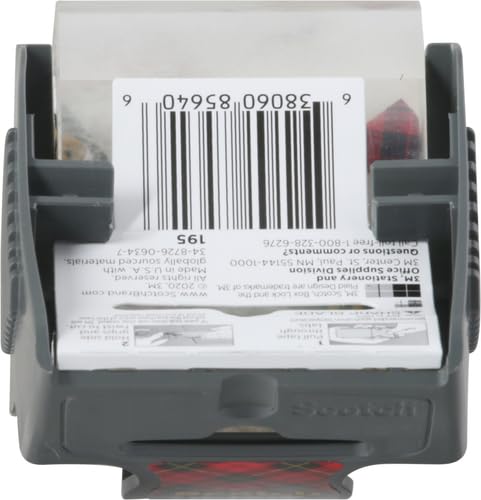 Scotch Box Lock Packaging Tape, 1 Roll with Dispenser, 1.88 in x 800 in, Extreme Grip, Sticks Instantly to Any Box (195) (Pack of 2)