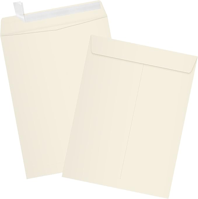 LUXPaper 9 x 12 Open End Envelopes | Peel & Press | Natural | 70lb. Text | 500 Qty