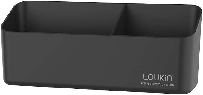 loukin Magnetic & Adhesive Marker Holder, Whiteboard Accessory Tray, Black | 8.6" × 2.7", Holds 4 Erasers and 12 Markers, Supports up to 3.3 lb, 2 Mounting Options, Fits Glass and Refrigerators