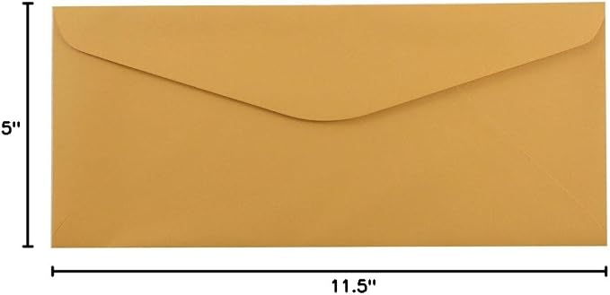 JAM PAPER #14 Envelopes - 5 x 11 1/2 - Brown Kraft Manila - Bulk 1000/Carton