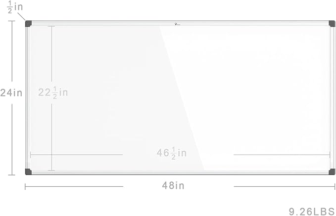 TOWON Magnetic Dry Erase Board 48x24 in, Silver Aluminum Frame for Wall | White board with pen tray and accessories for office, homeschool and classroom, wall mounted aluminum frame