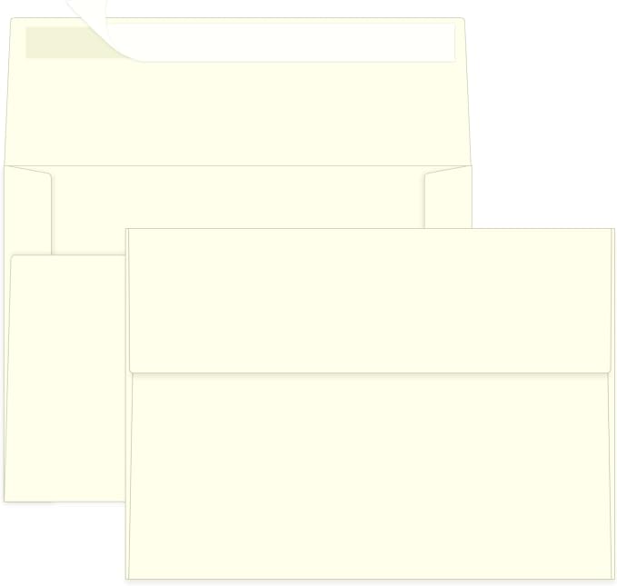100 Packs 5x7 Cream Envelopes, A7 Envelopes for Card Invitation Wedding Birthday Party Baby Shower
