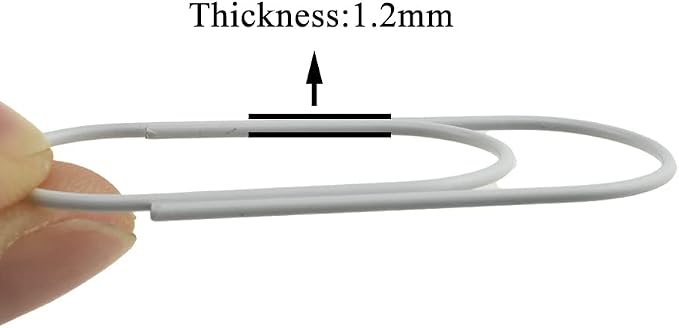 HAHIYO Paper Clips 2 inches (50mm) Length White Wide Paperclips Vinyl Coated Prevent Scratching Tearing The Pages Sturdy for Bookmark Organize Home Office School 30 Pack