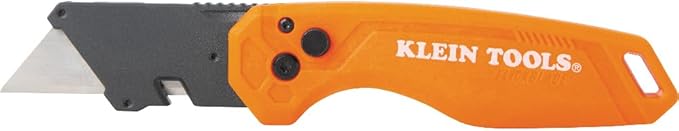 Klein Tools 44312 2-Piece Folding Utility Knife and Slide-Out Knife Set, FLICKBLADE, Retractable with On-Tool Blade Storage, Includes 5 Blades