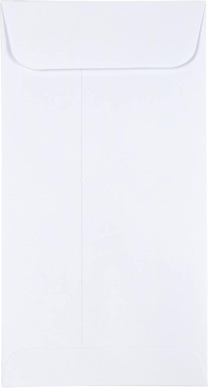 JAM PAPER #7 Coin Business Envelopes with Peel and Seal Closure - 3 1/2 x 6 1/2 - White - 100/Pack