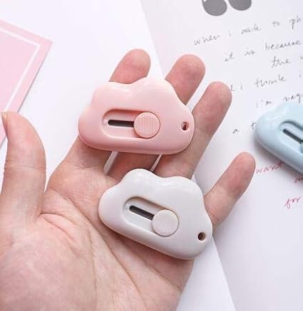 WOIWO 3PCS Mini Cloud Portable Box Cutter Cute Paper Cutter Cutting Paper Blade Office School Supplies Stationery Gift