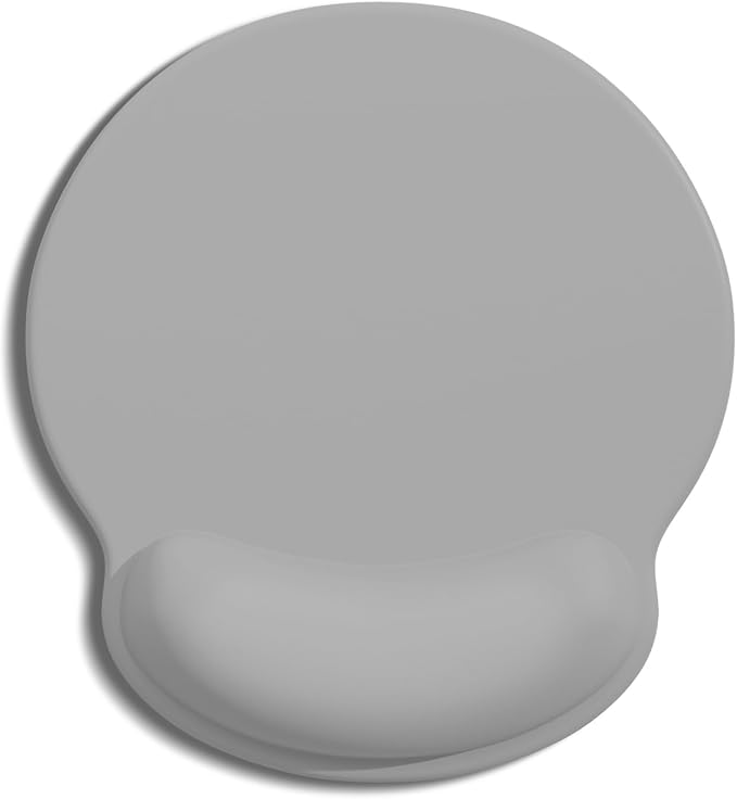 Auhoahsil Mouse Pad, Ergonomic Mouse Pad with Wrist Rest, Pain Relief Computer Gel Mouse Pad Wrist Support for Laptop, Mousepad with Non-Slip PU Base, Mouse Pads for Desk, Light Gray