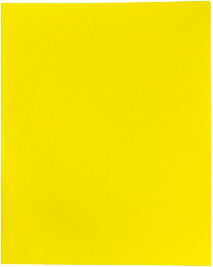 JAM PAPER Plastic 2 Pocket POP Folders - Durable School Folders - Yellow - 12/Pack