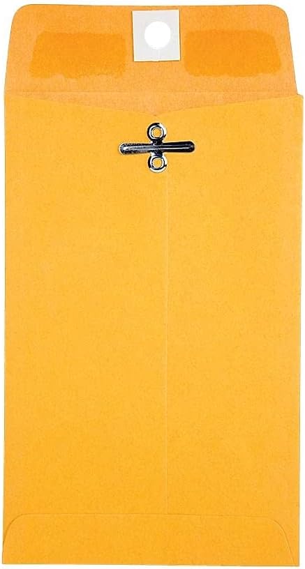 Quality Park 4 x 6 Clasp Envelopes, 100 Pack, Document Envelopes with Gummed Flap, Heavyweight 28 lb Paper with Reinforced Holes and Double Prong Clasp, Brown Kraft