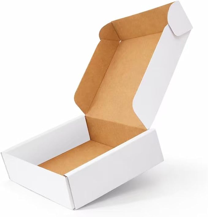 Corrugated Shipping Boxes 7x5x2Inches, 60Pack Kraft Cardboard Literature Mailers, Durable Small Business Mailing Boxes for Packaging & Shipping Supplies, White,Shipping boxes made from recycled paper