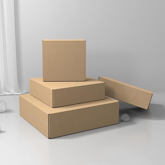 7x6x3 inch Shipping Boxes Pack of 25, Brown Corrugated Cardboard Mailer Box | Kraft Mailer Box for Packaging and Shipping Small Business, DIY Cardboard Mailing Box for Birthday Wedding Party Gift Giving