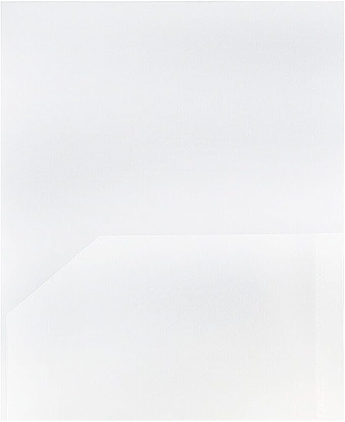 JAM PAPER Plastic 2 Pocket POP Folders - Durable School Folders - Clear - 12/Pack