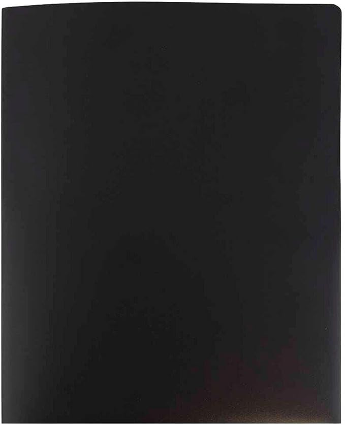 JAM PAPER Heavy Duty Plastic 2 Pocket Extra Tough School Folders - Black - 12/Pack