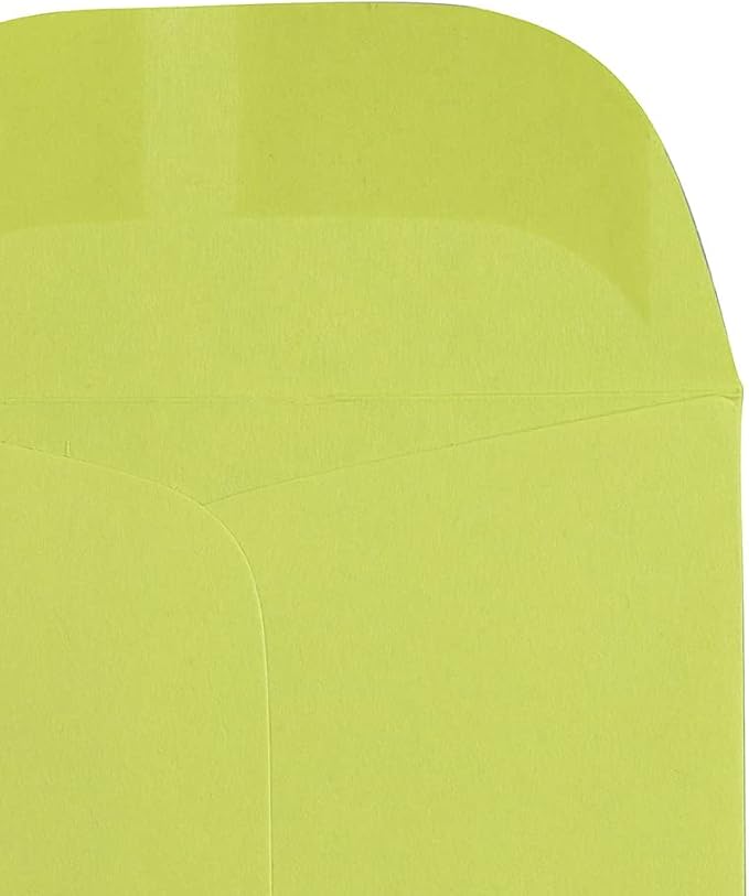 JAM PAPER #3 Coin Business Colored Envelopes - 2 1/2 x 4 1/4 - Ultra Lime Green - 50/Pack